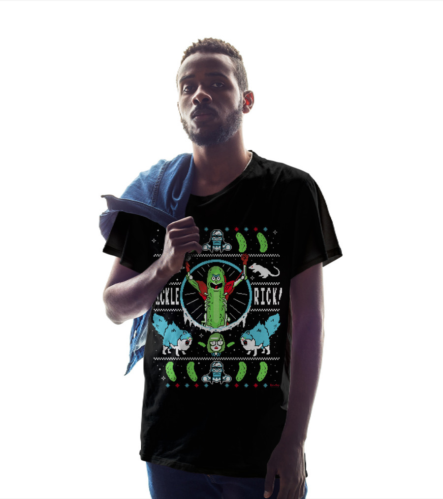 Pickle Rick Merry Christmas Ugly Sweater Style Rick And Morty T-Shirt