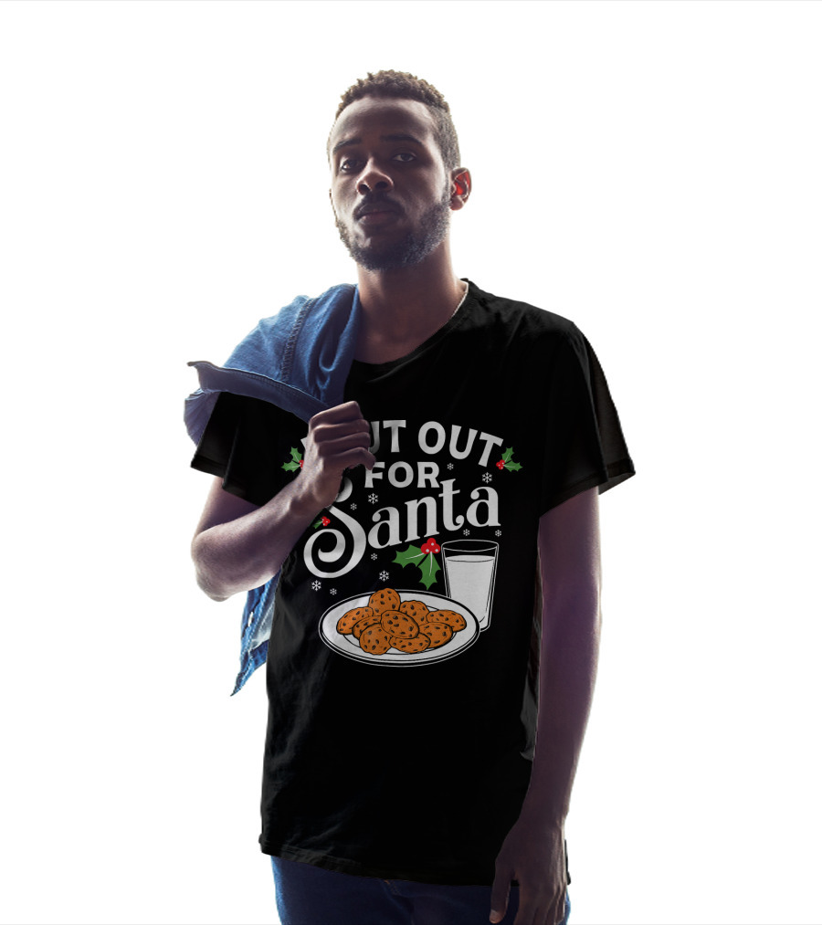I Put Out For Santa Funny Christmas Cookies And Milk T-Shirt