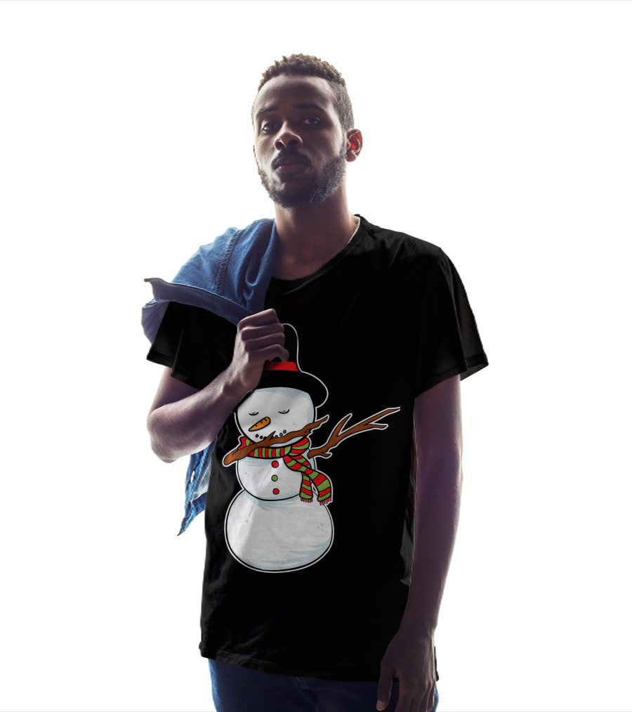 Dabbing Dab Snowman With Hat And Scarf T-Shirt
