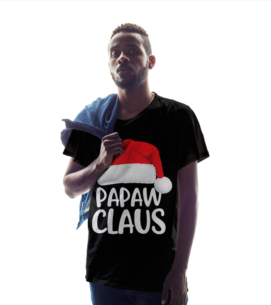 Papaw Claus Red Santa Hat Christmas T-Shirt