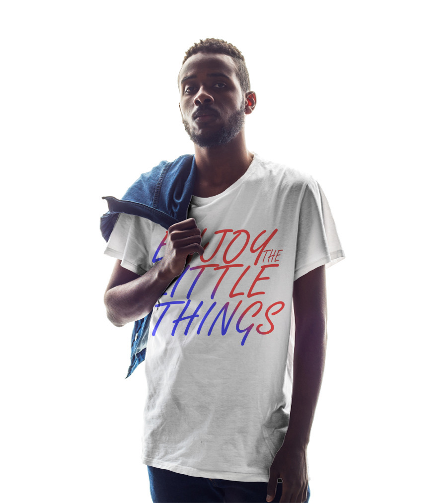 Enjoy The Little Things Gradient Lettering T-Shirt