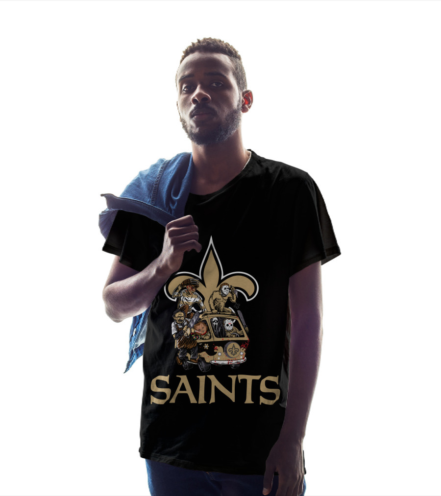 Saints Fleur-de-Lis Horror Movie Characters Van T-Shirt