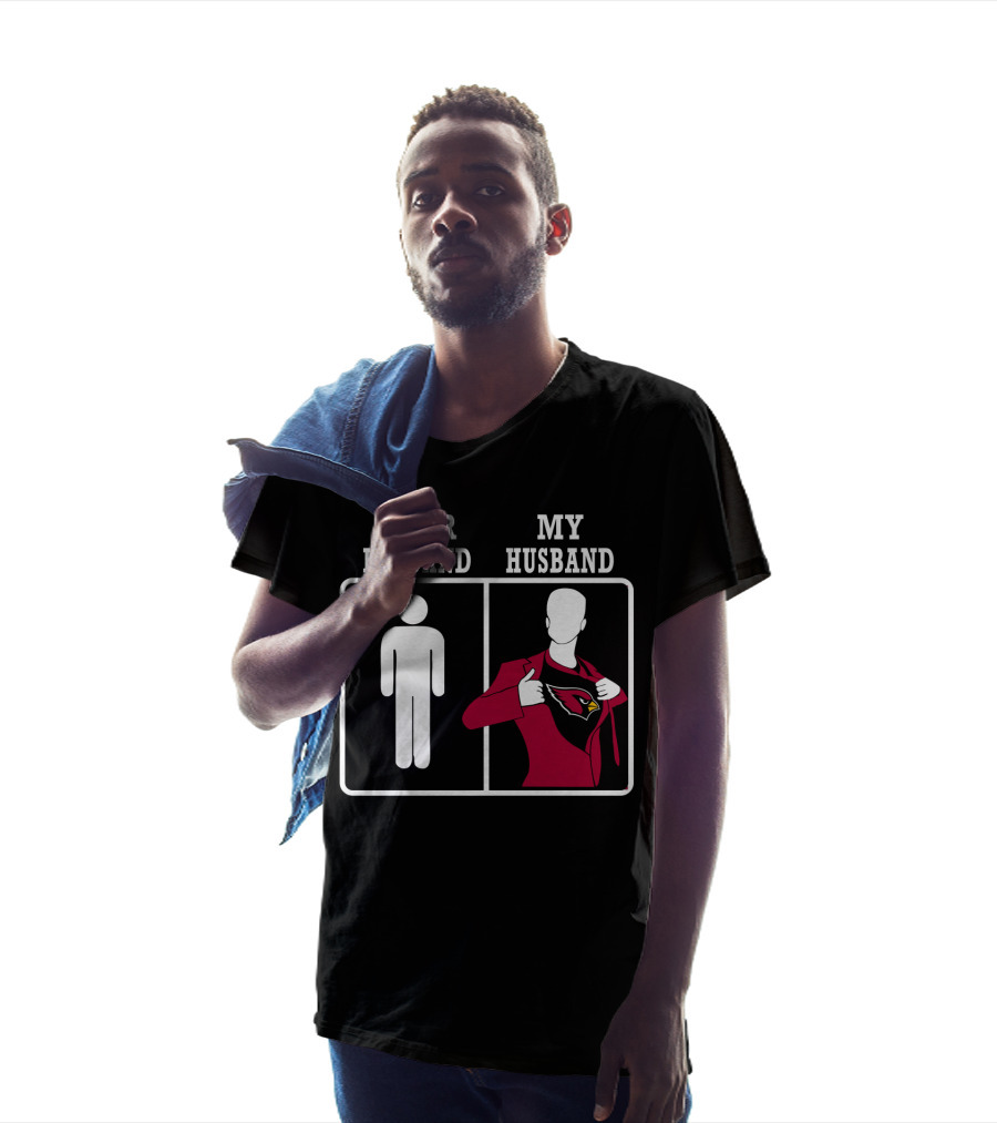 Your Husband My Husband Arizona Cardinals Logo Superman Style T-Shirt