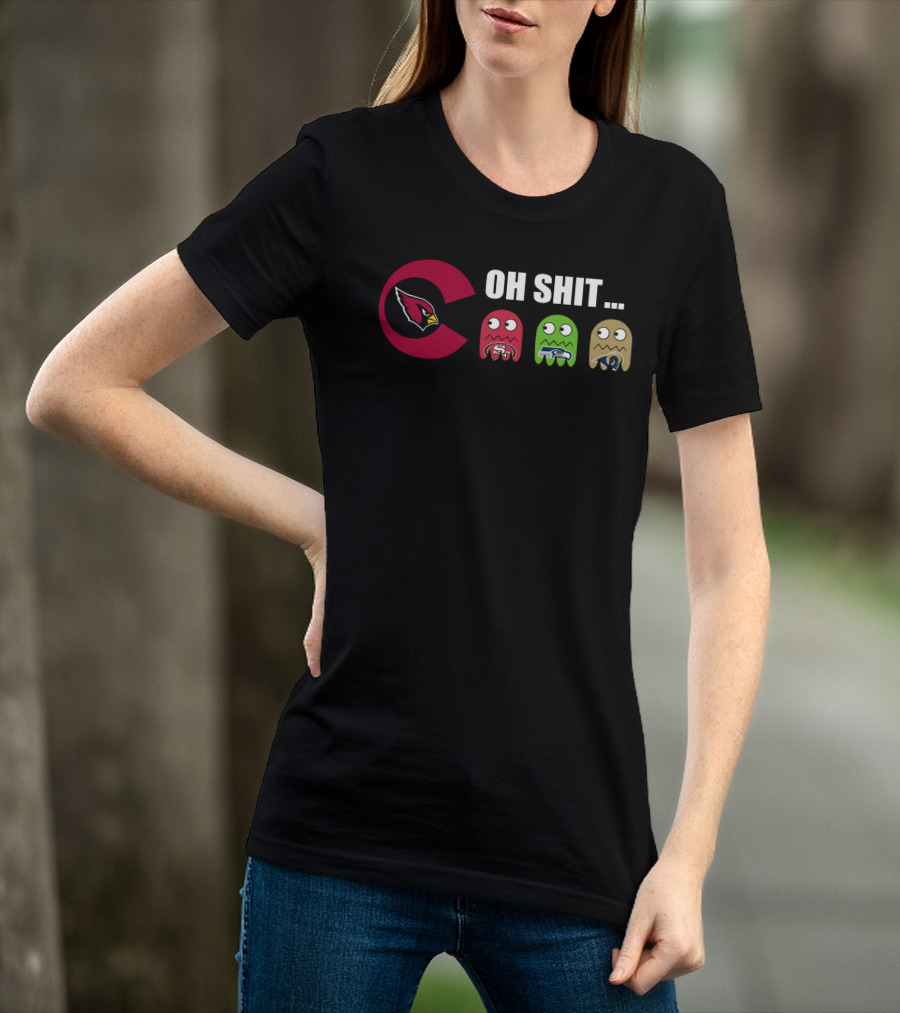Arizona Cardinals Oh Shit Pacman San Francisco 49ers Seattle Seahawks Los Angeles Rams T-Shirt