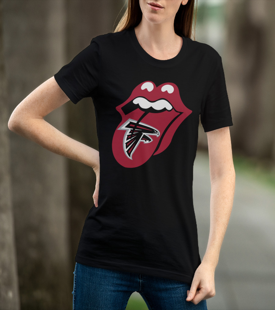 Atlanta Falcons Rolling Stones Tongue Logo Mashup T-Shirt