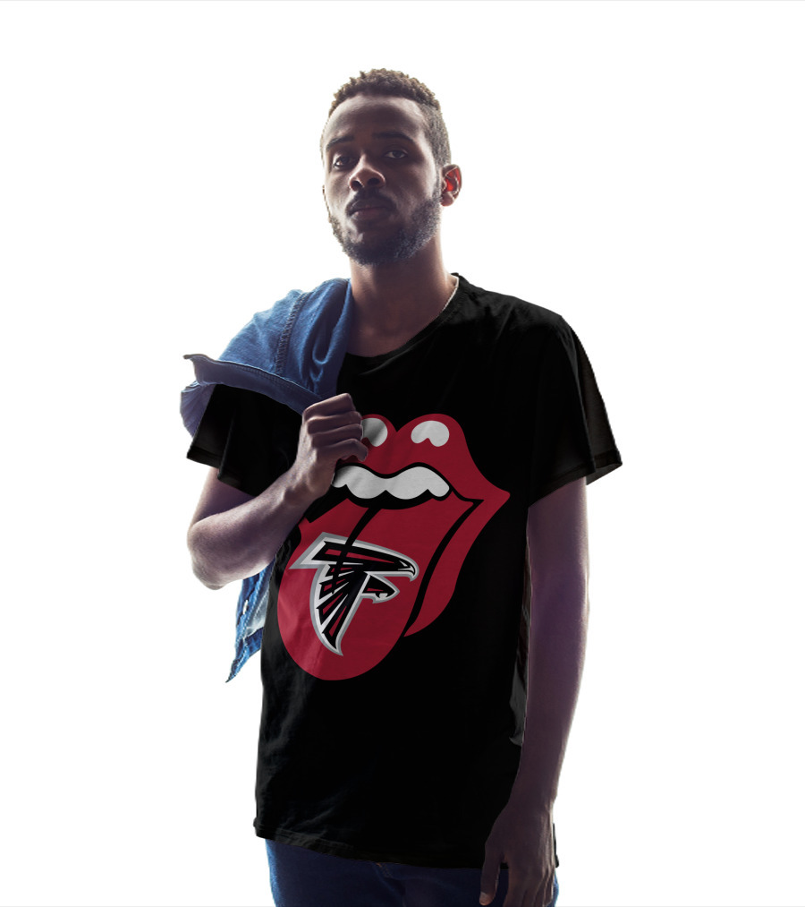 Atlanta Falcons Rolling Stones Tongue Logo Mashup T-Shirt