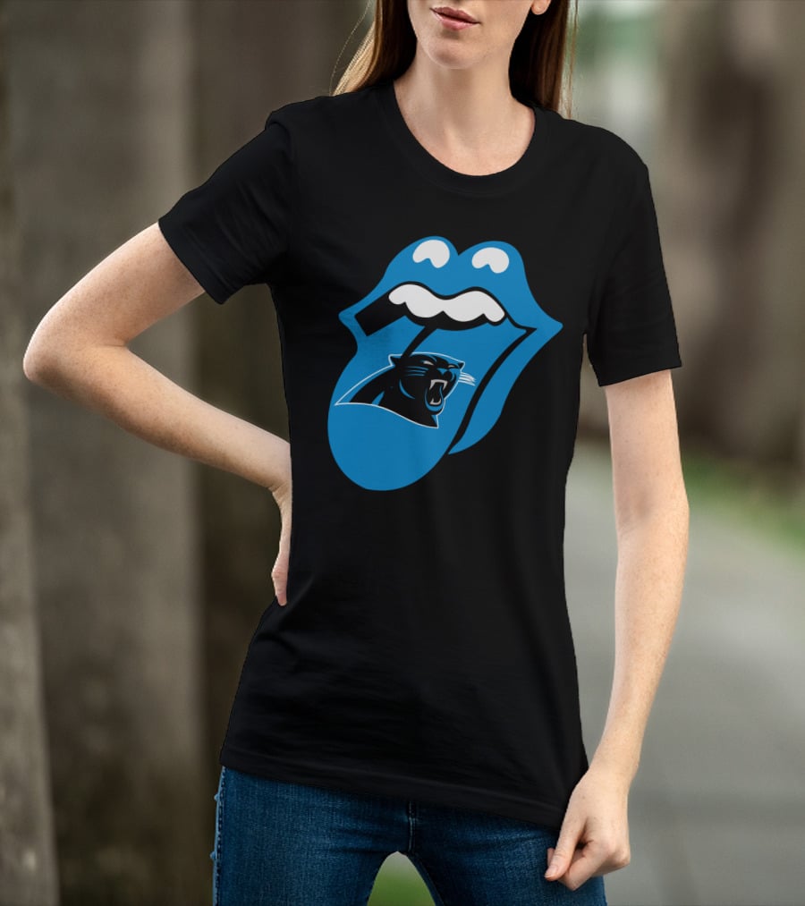 Carolina Panthers Blue Tongue Logo Fusion T-Shirt