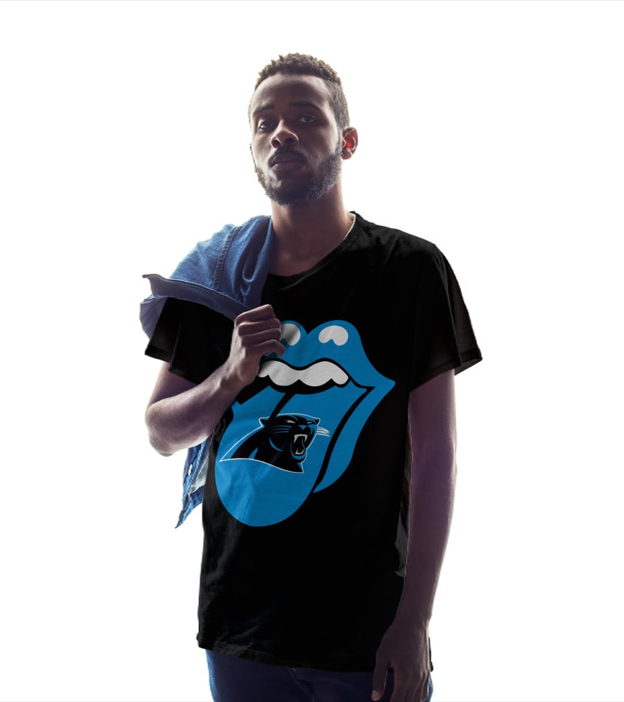 Carolina Panthers Blue Tongue Logo Fusion T-Shirt
