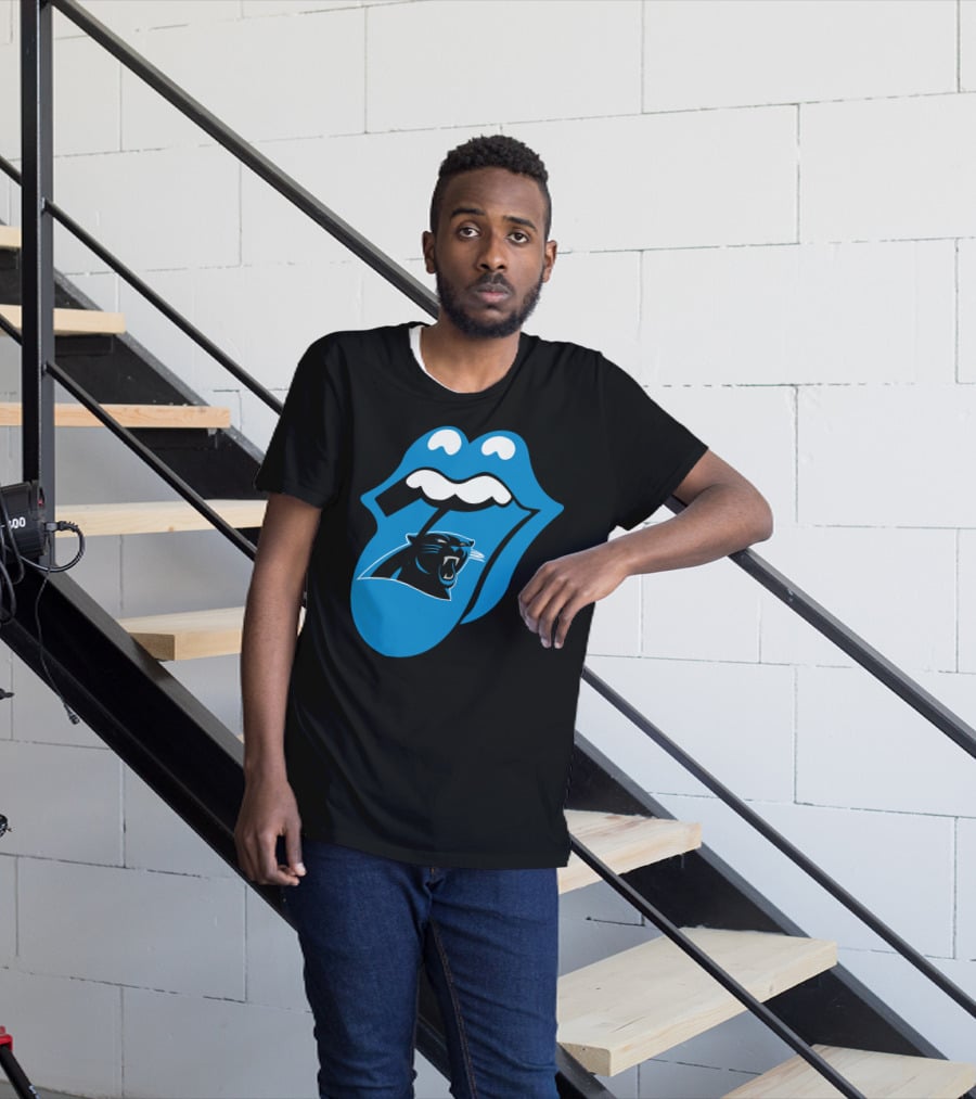 Carolina Panthers Blue Tongue Logo Fusion T-Shirt