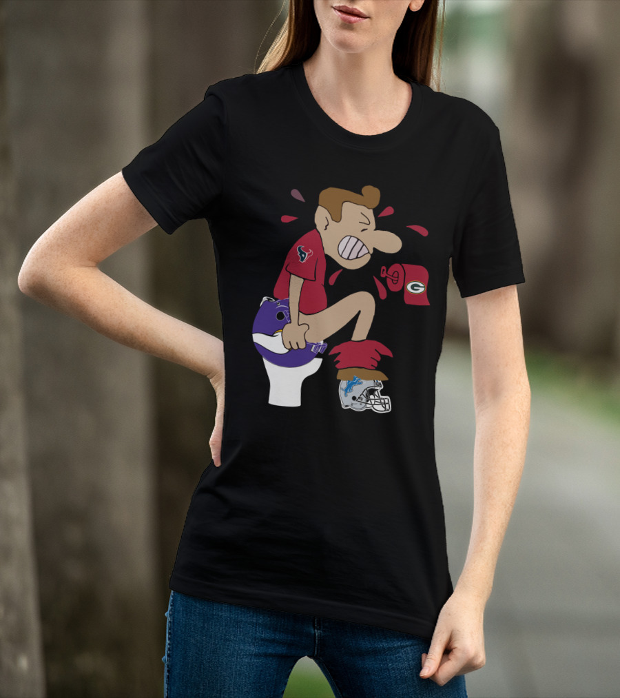 Houston Texans Cartoon Rivalry Nfl T-Shirt