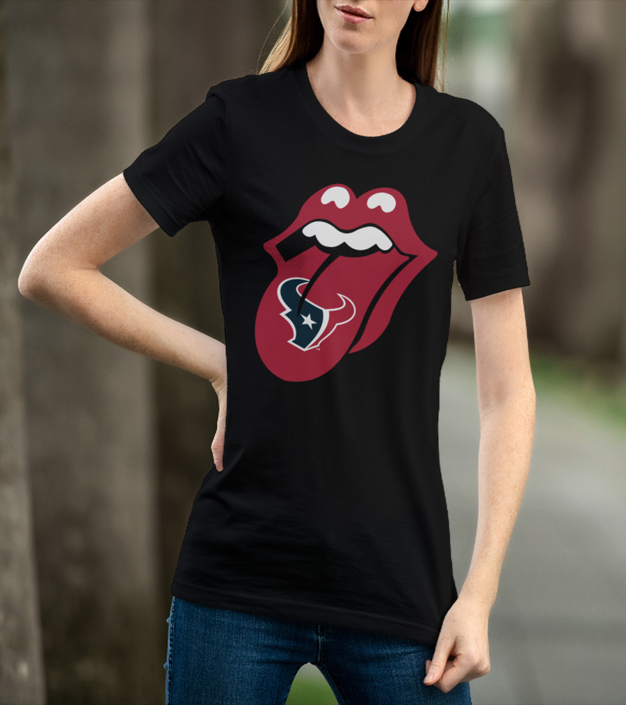Houston Texans Rolling Stones Tongue Logo Collaboration T-Shirt