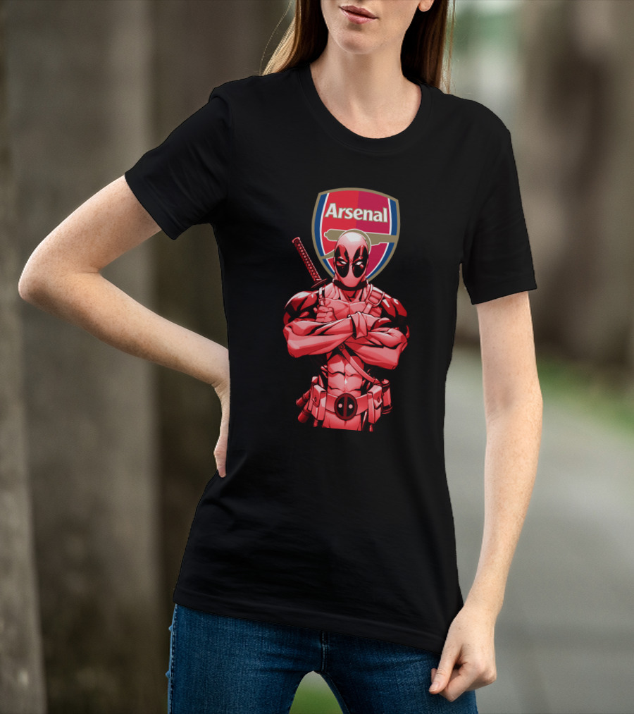Arsenal Deadpool Crossover Football Fan T-Shirt