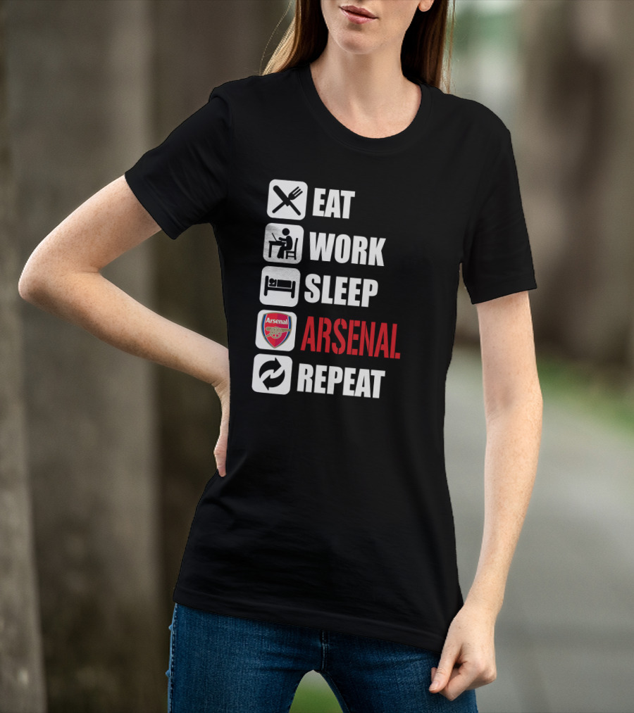 Eat Work Sleep Arsenal Repeat T-Shirt