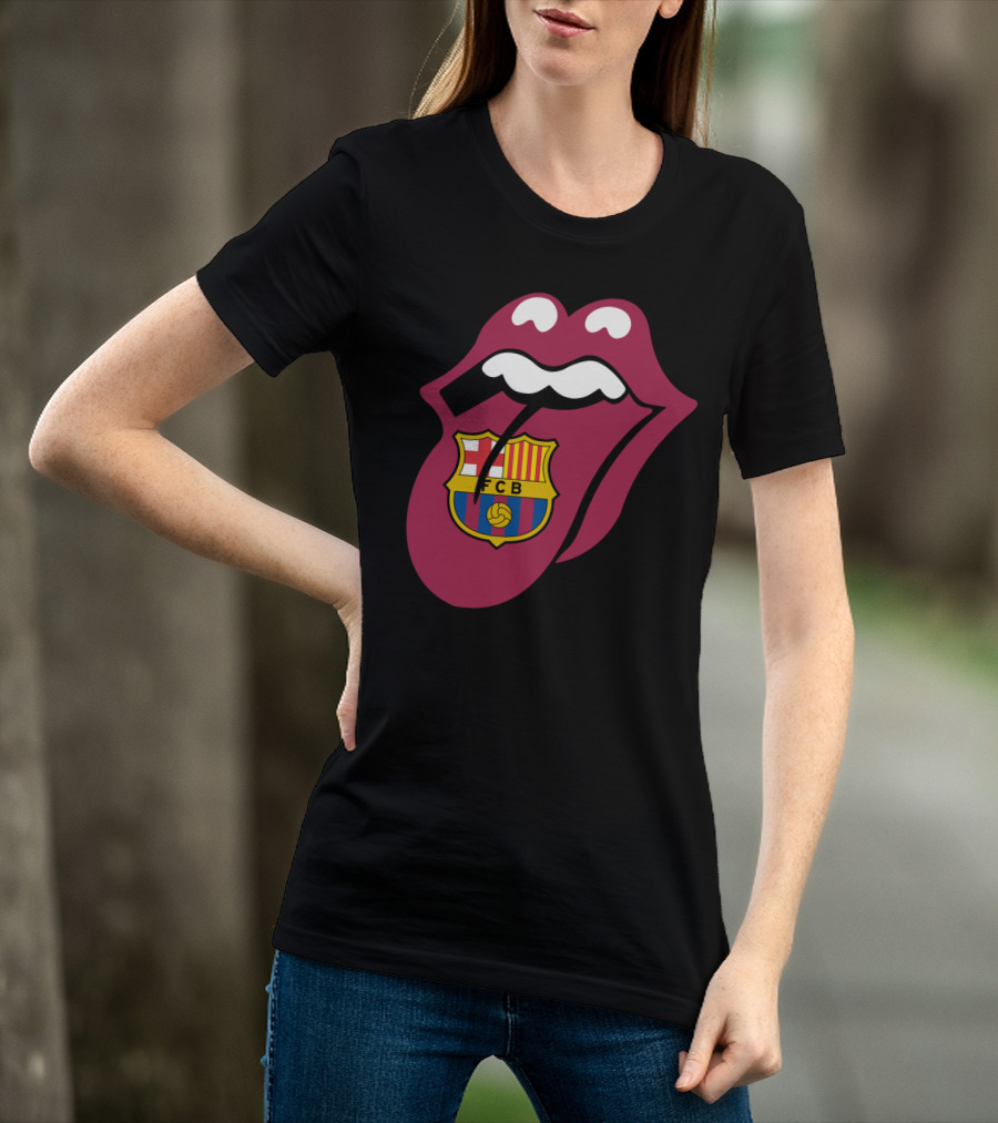 Barcelona Fcb Rolling Stones Logo Fusion T-Shirt