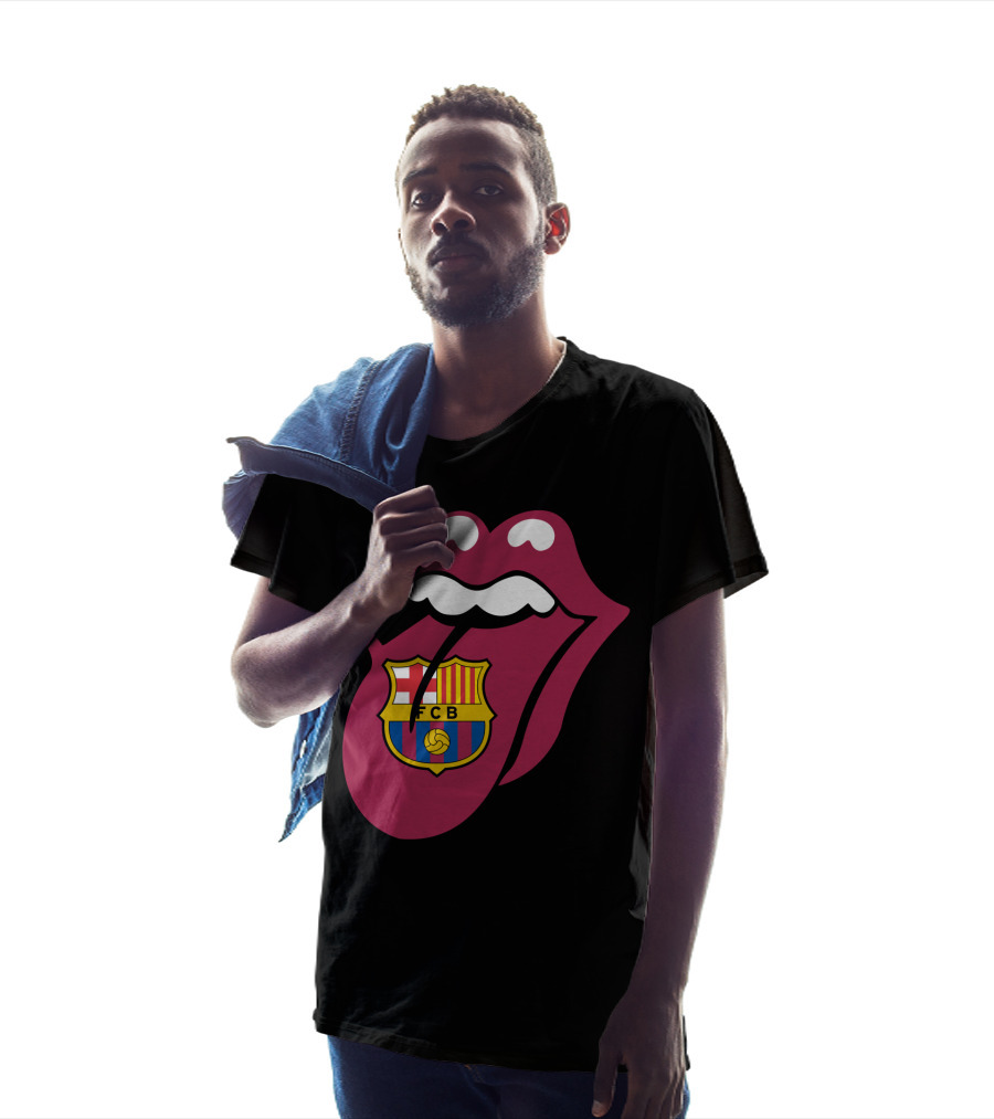 Barcelona Fcb Rolling Stones Logo Fusion T-Shirt