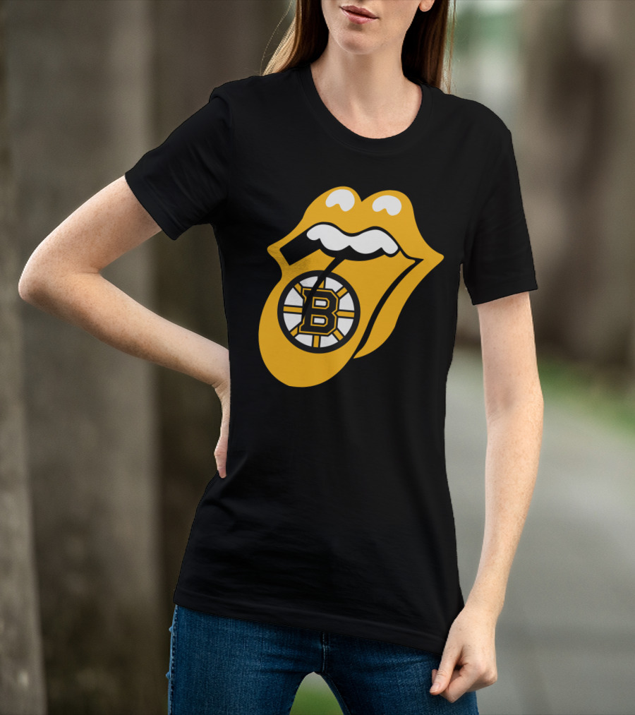 Boston Bruins Rolling Tongue Logo Icons T-Shirt