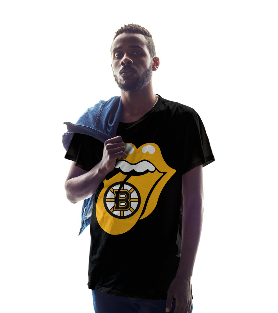Boston Bruins Rolling Tongue Logo Icons T-Shirt