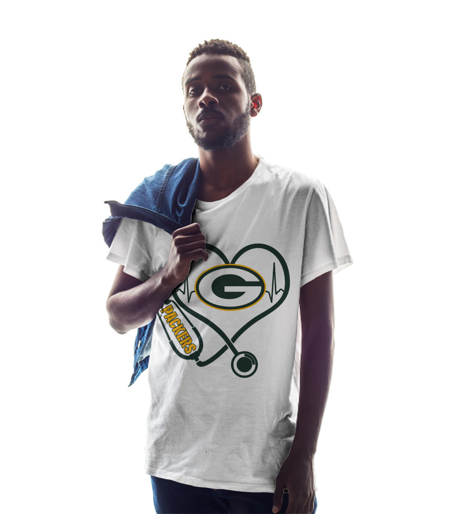 Nurse Heartbeat Packers Stethoscope T-Shirt