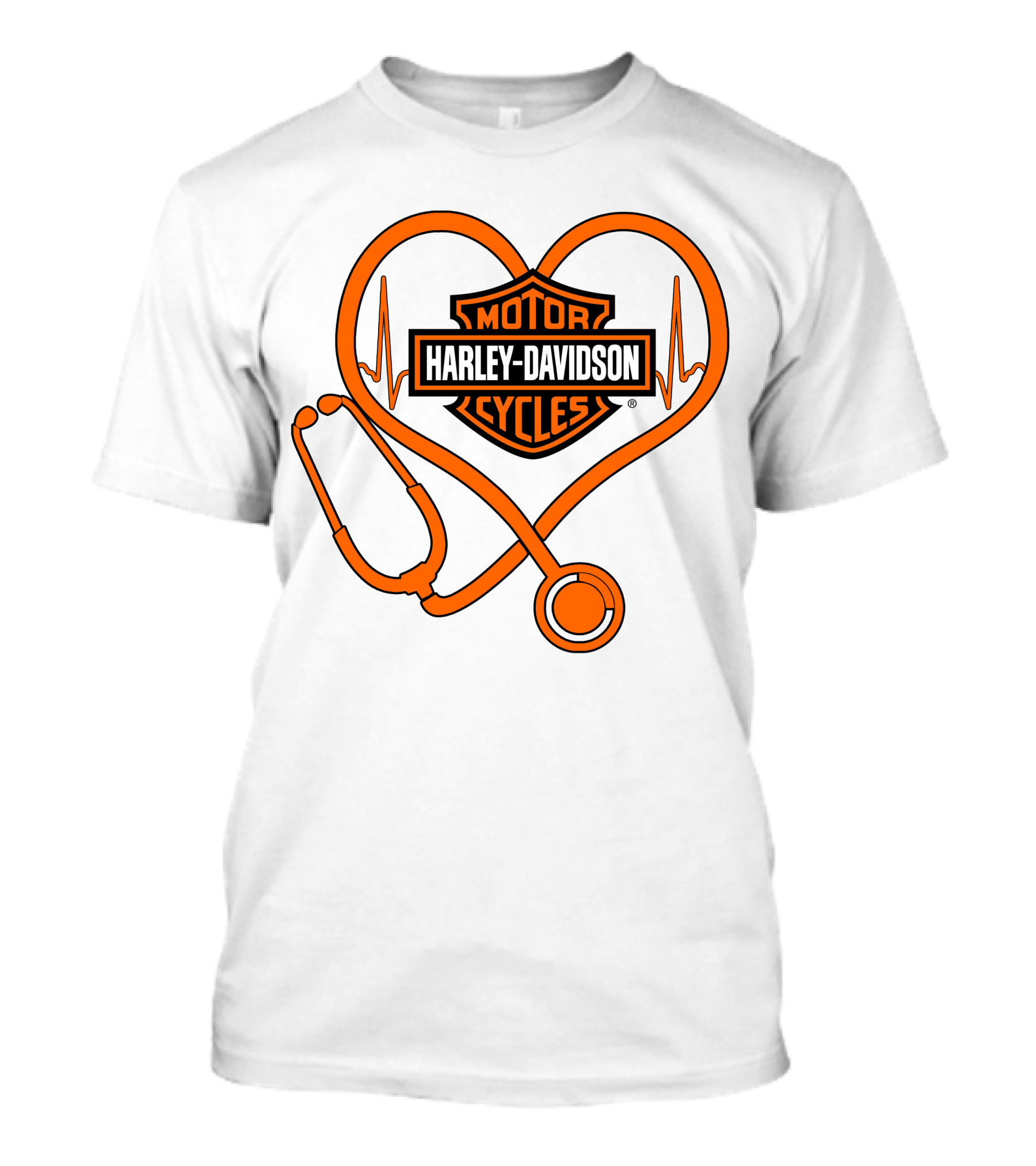 Harley Davidson Motorcycles Nurse Love Stethoscope Heartbeat T-Shirt