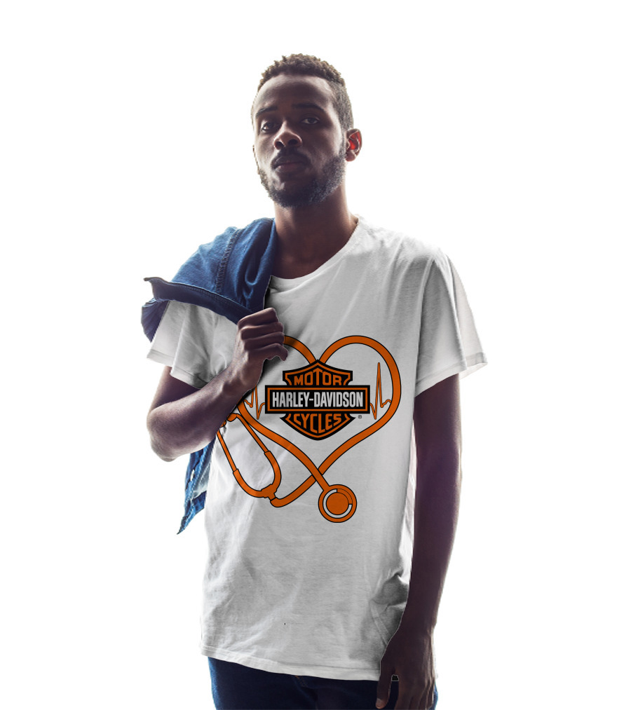 Harley Davidson Motorcycles Nurse Love Stethoscope Heartbeat T-Shirt