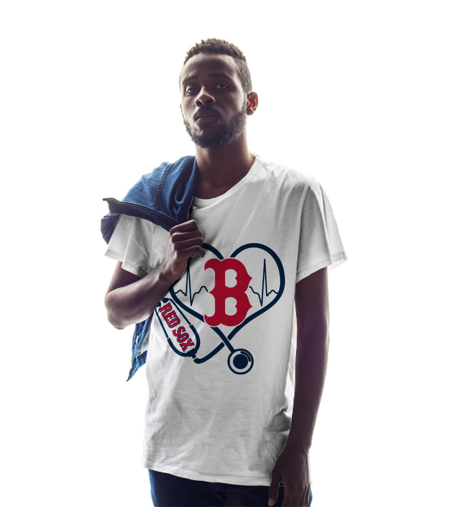 Red Sox Nurse Heartbeat Stethoscope T-Shirt