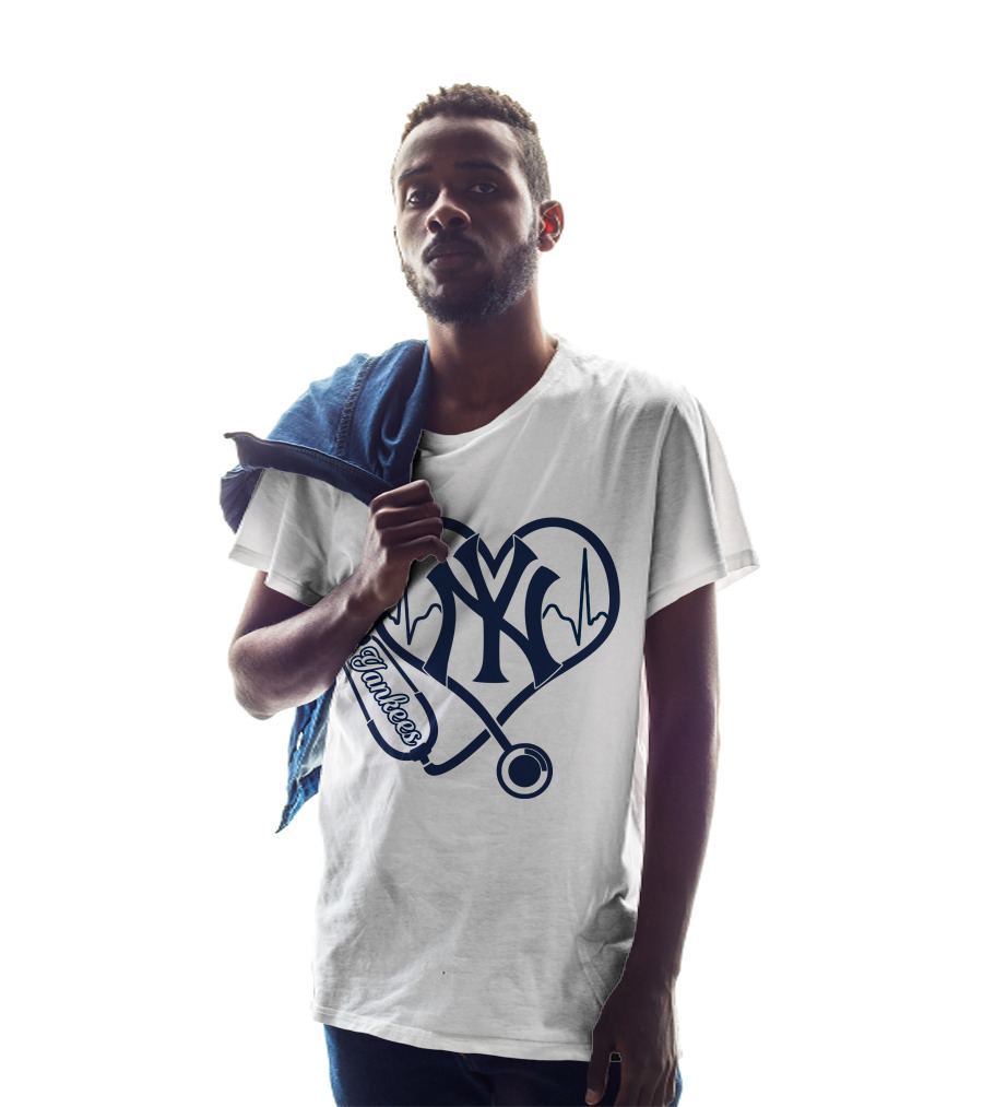 Yankees Love Ny Heartbeat Stethoscope T-Shirt
