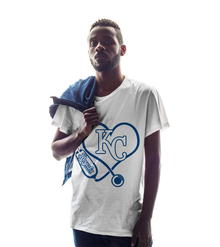 Kansas City Royals Kc Nurse Heart Stethoscope T-Shirt