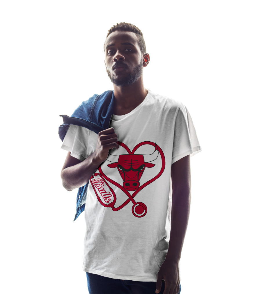 Nurse Love Bulls Stethoscope Heart T-Shirt